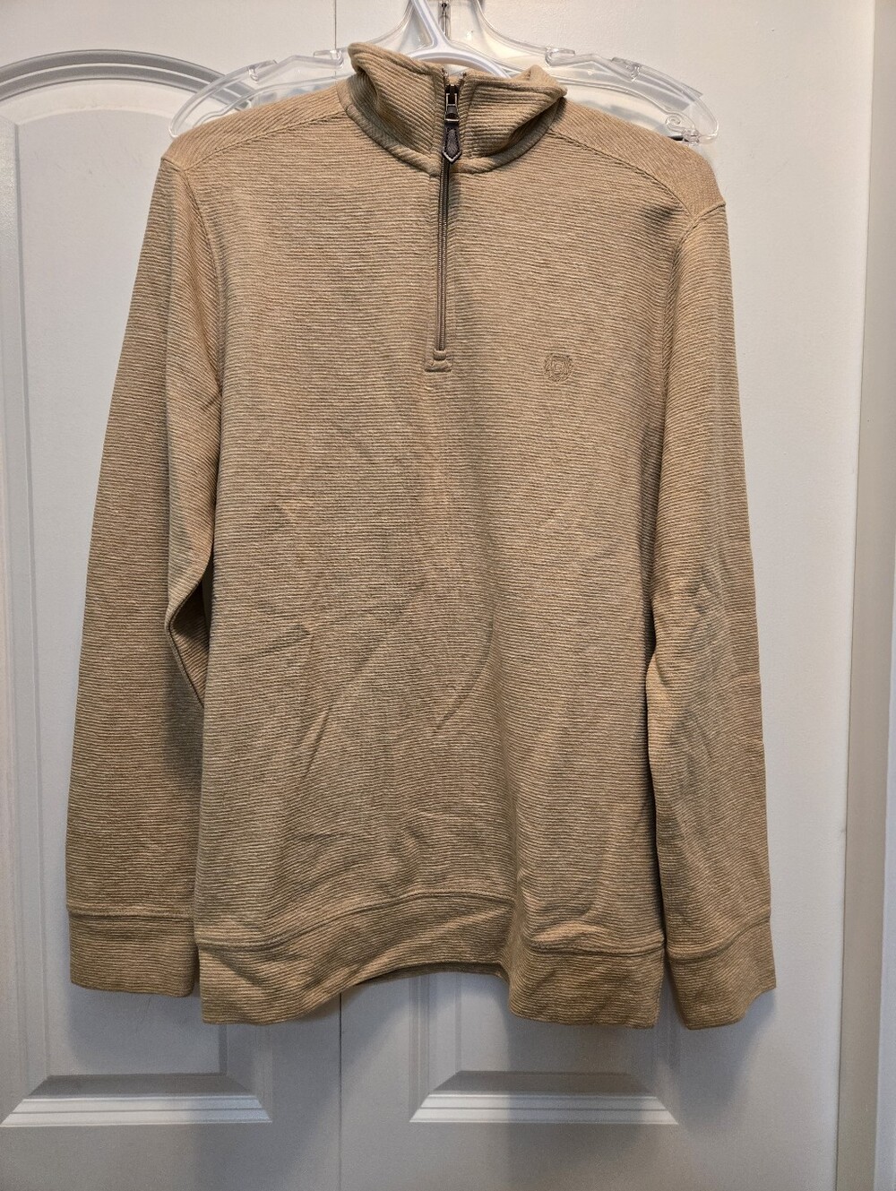 Chaps Men's Quarter-Zip Lightweight Sweater - Tan